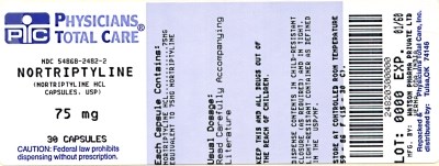 Image Of Nortriptyline HCl Package Label For 75mg (Package Label For 75mg Capsules)